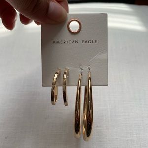 American Eagle Gold Hoops in medium/large hoops